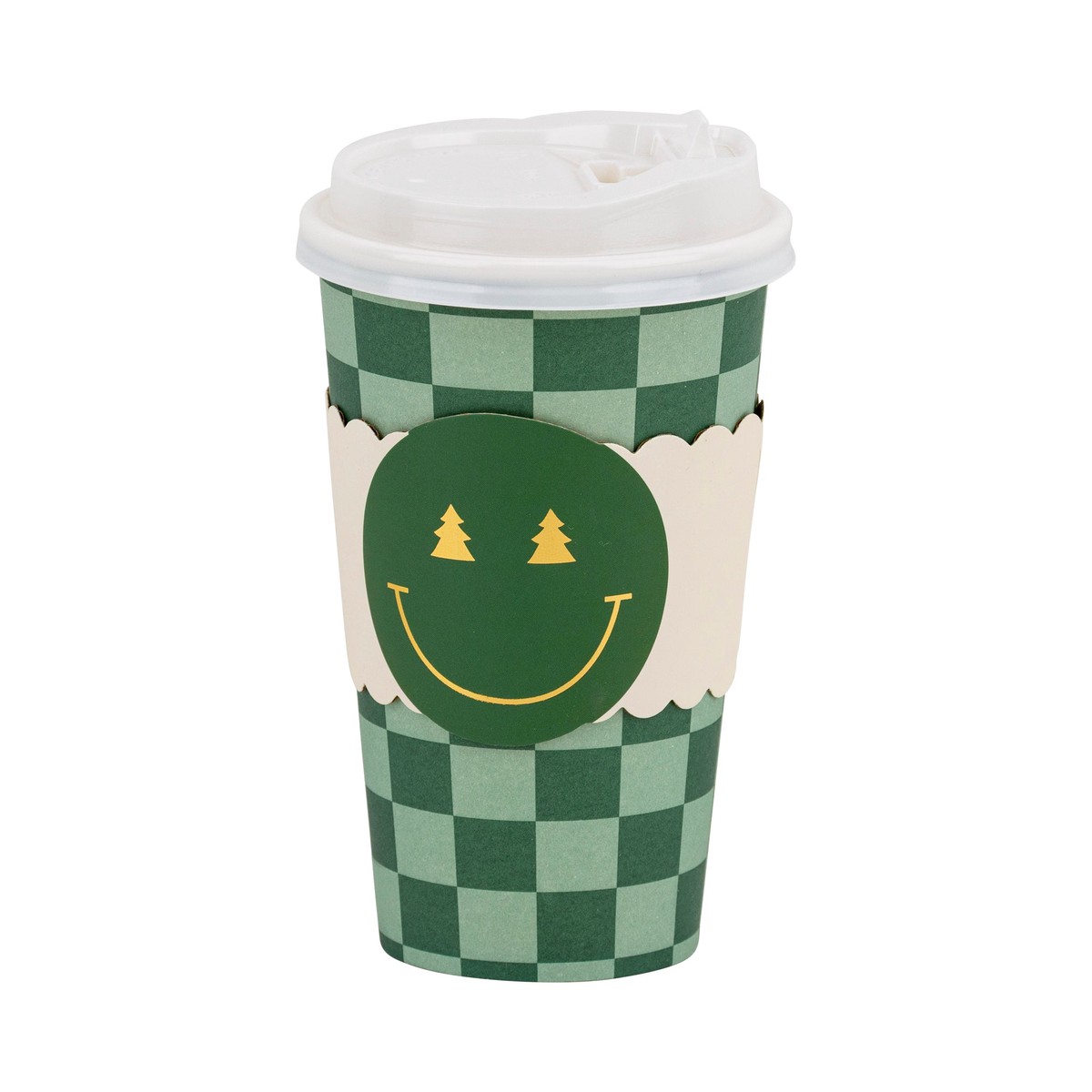 Checker Smiley Face To Go Cup