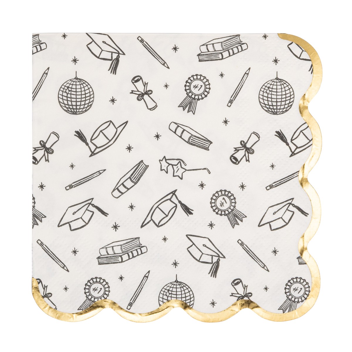 Grad Icon Foil Napkin Cocktail