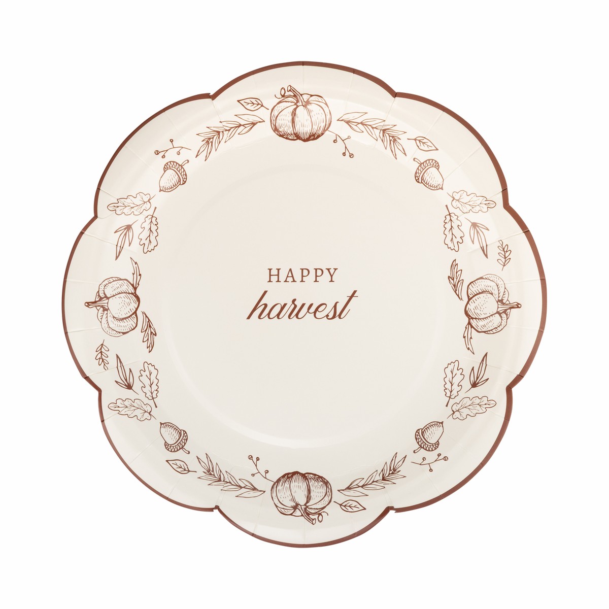 Happy Harvest Line Art Paper Plates