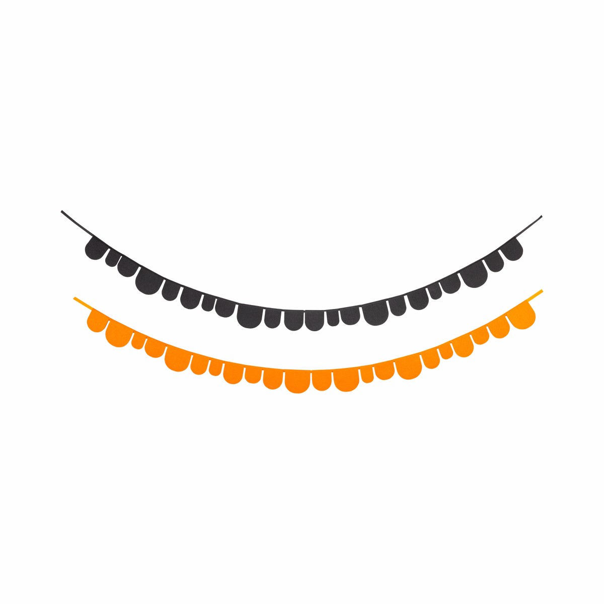 Orange & Black Scalloped Felt Banner Set