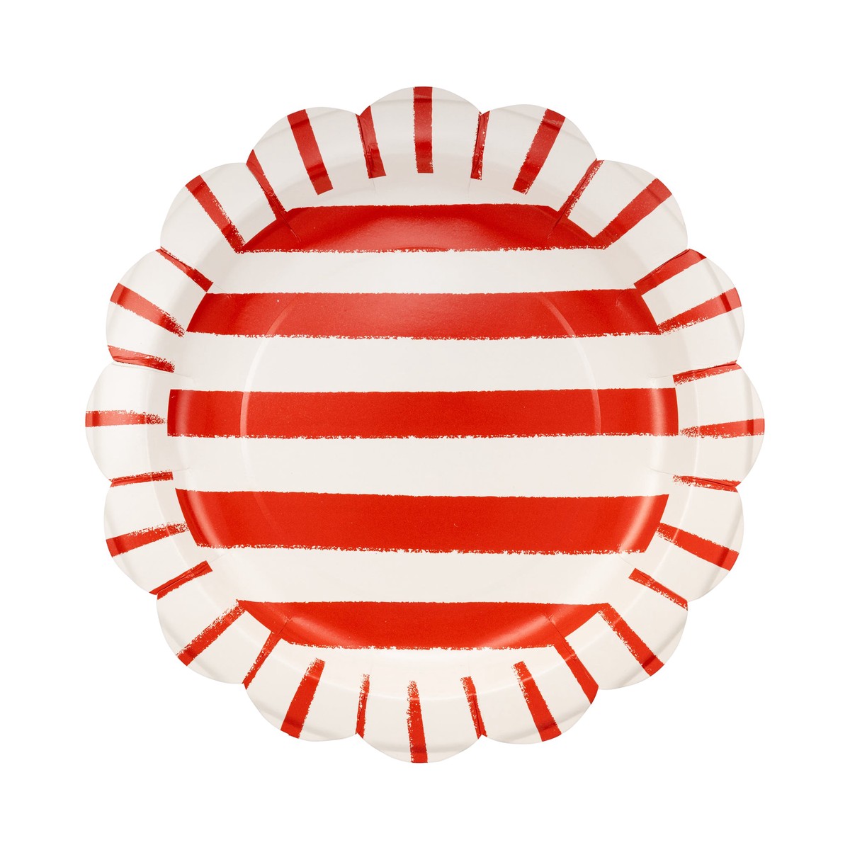 Red Striped Paper Plate - 11"