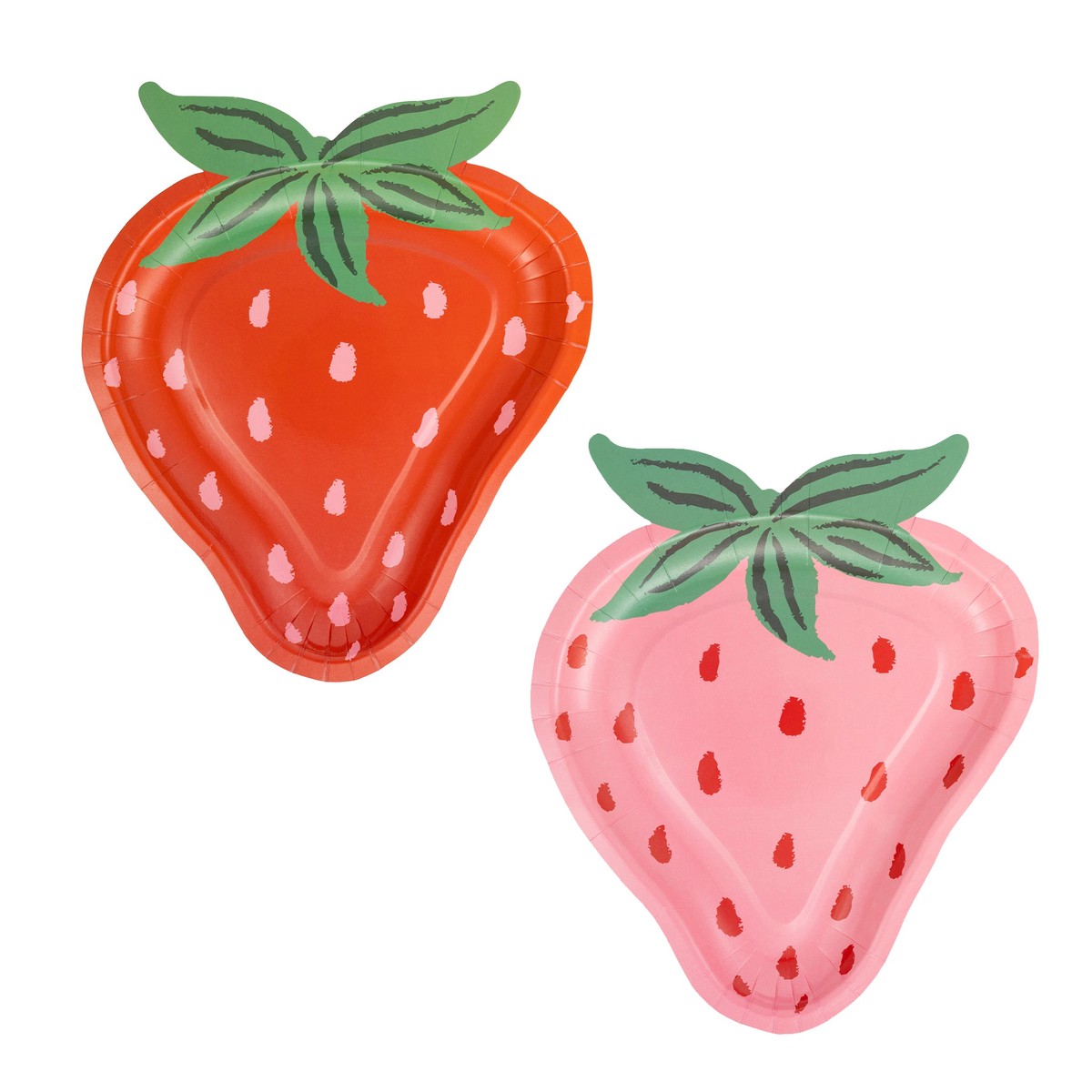 Strawberry Shaped 10" Paper Plate Set