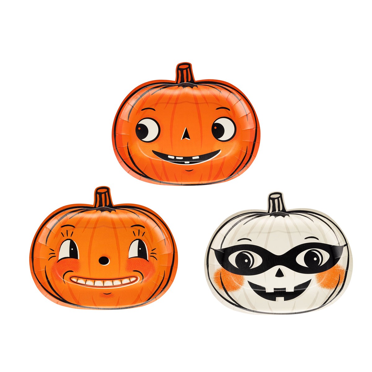 Vintage Halloween Pumpkin Plate Set