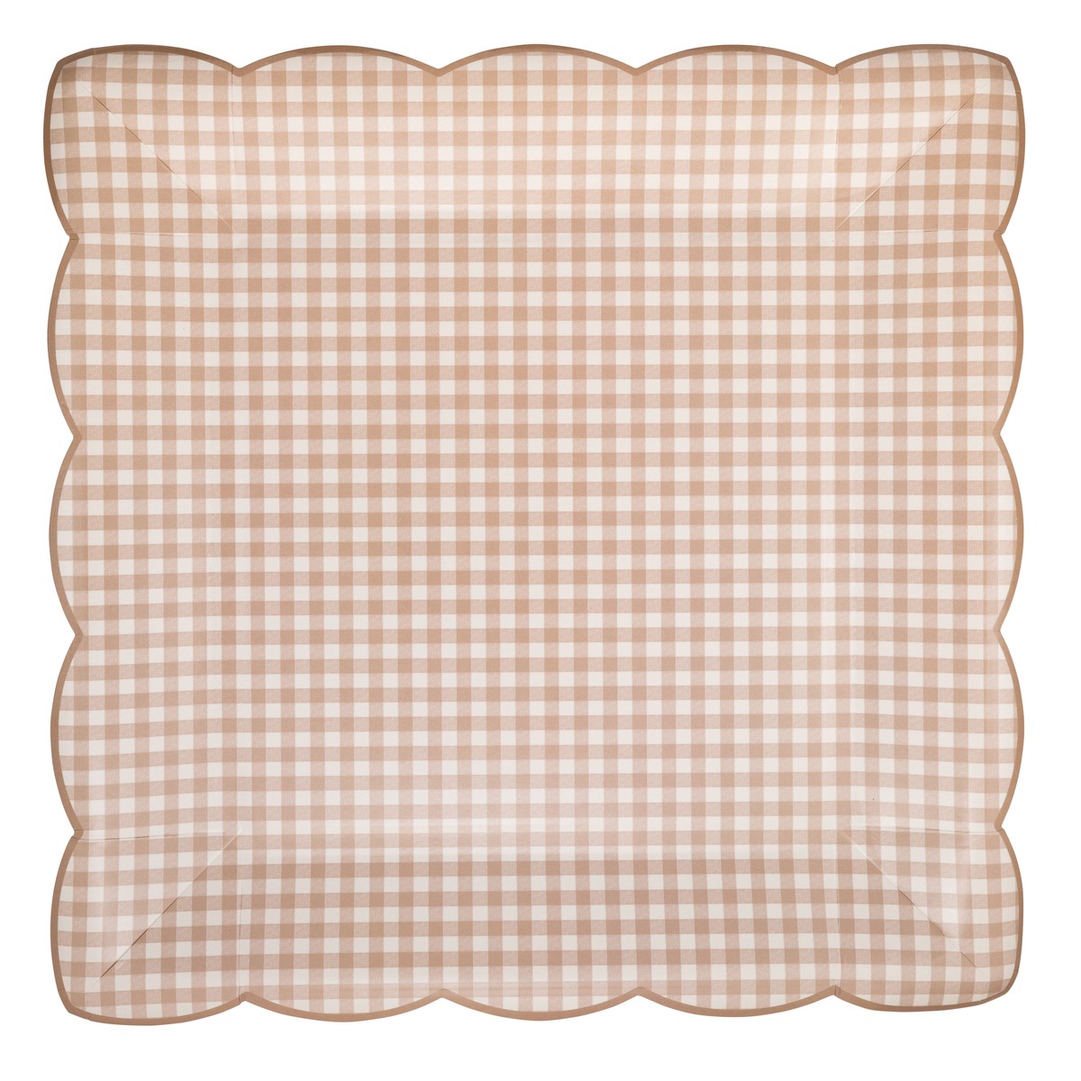 Light Brown Gingham 10" Plate
