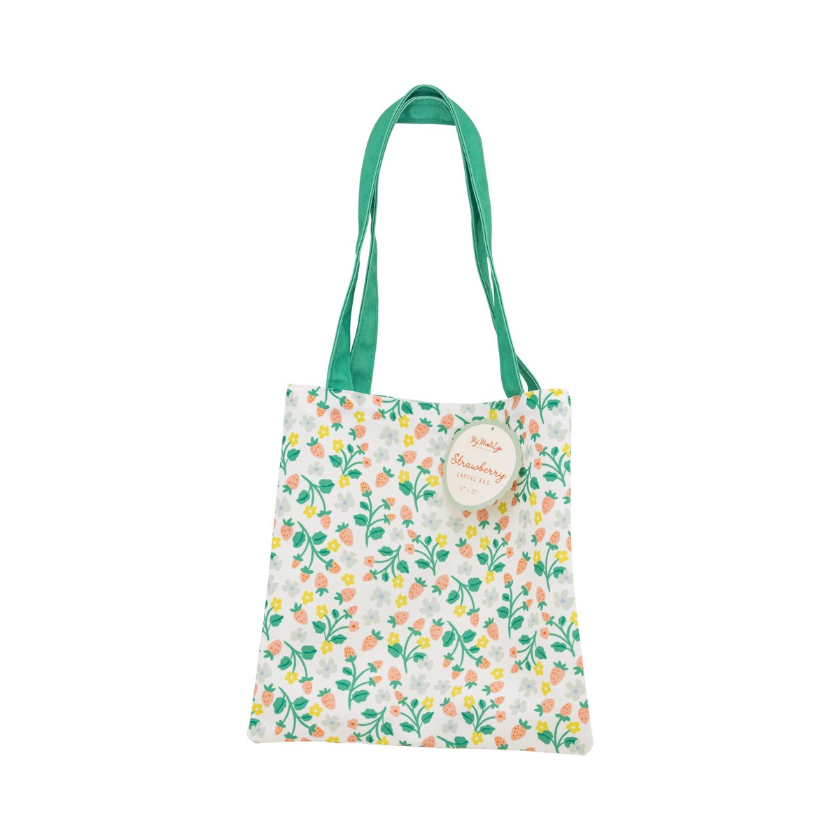 Strawberry Pattern Canvas Bag 12x12"