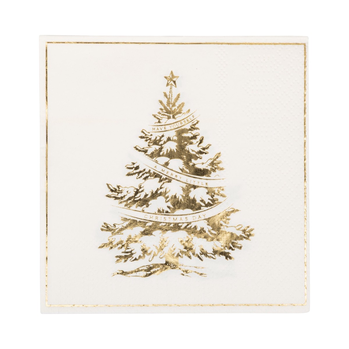 Foiled Christmas Tree Cocktail Napkin
