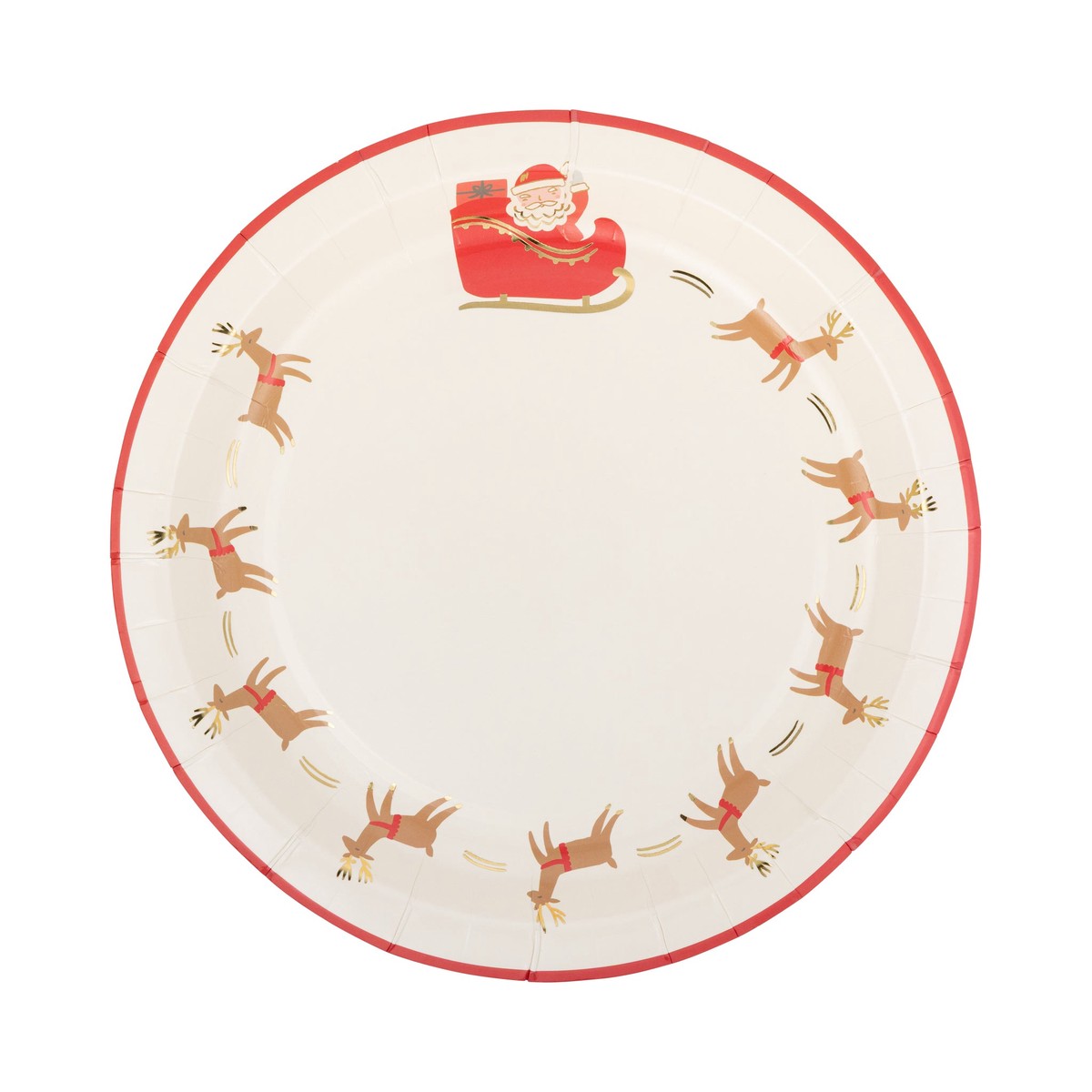 Santa with Reindeer Paper Plate