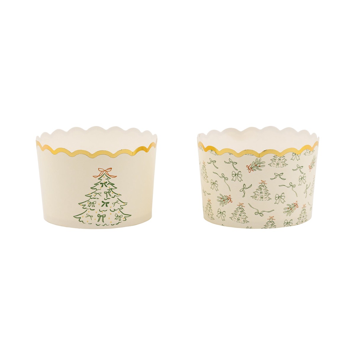 Foil JUMBO Green Sketched Trees 8 oz Baking Cups