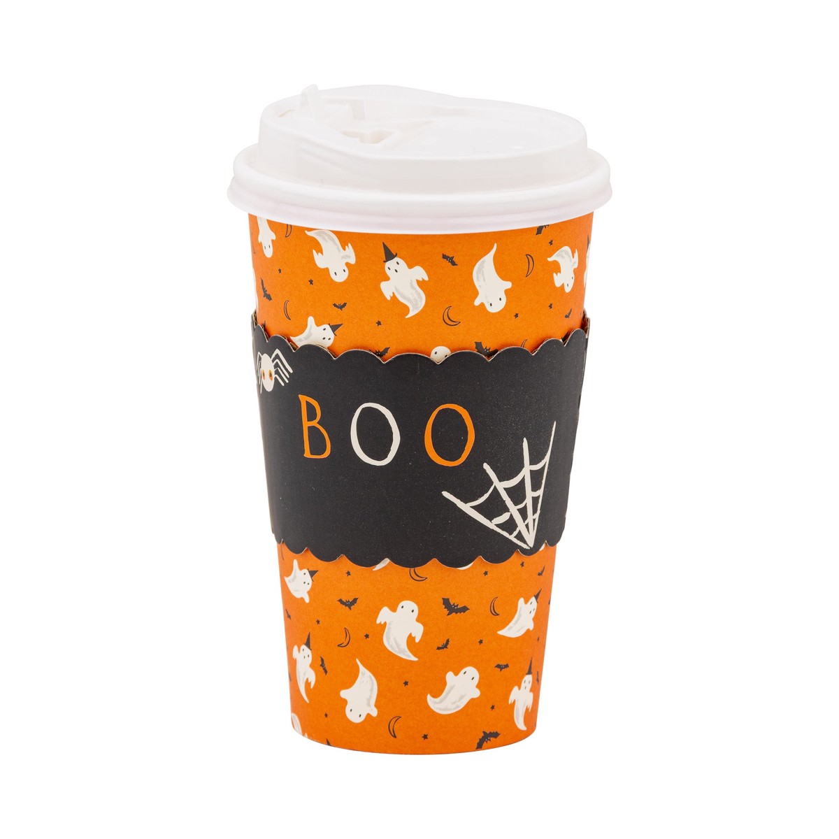 Ghosts on Orange To Go Cups