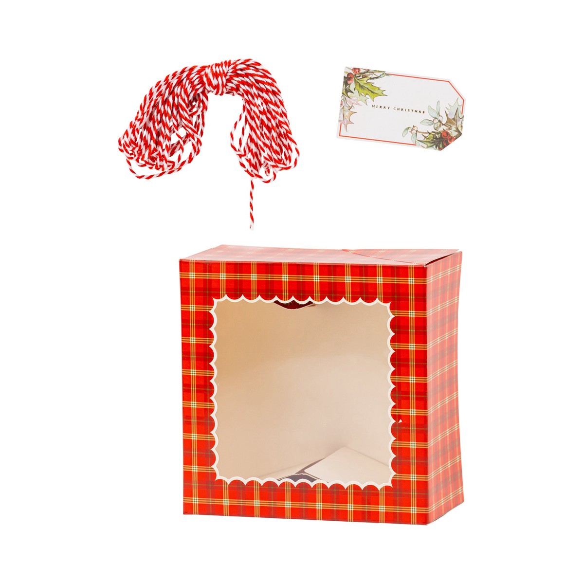 Red Plaid Cookie Boxes