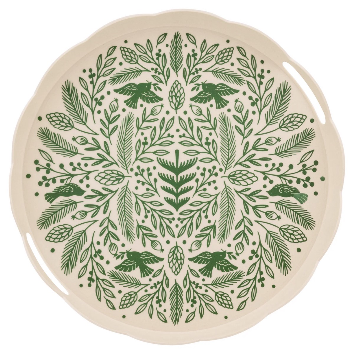 Woodland Christmas Bamboo Tray - Round