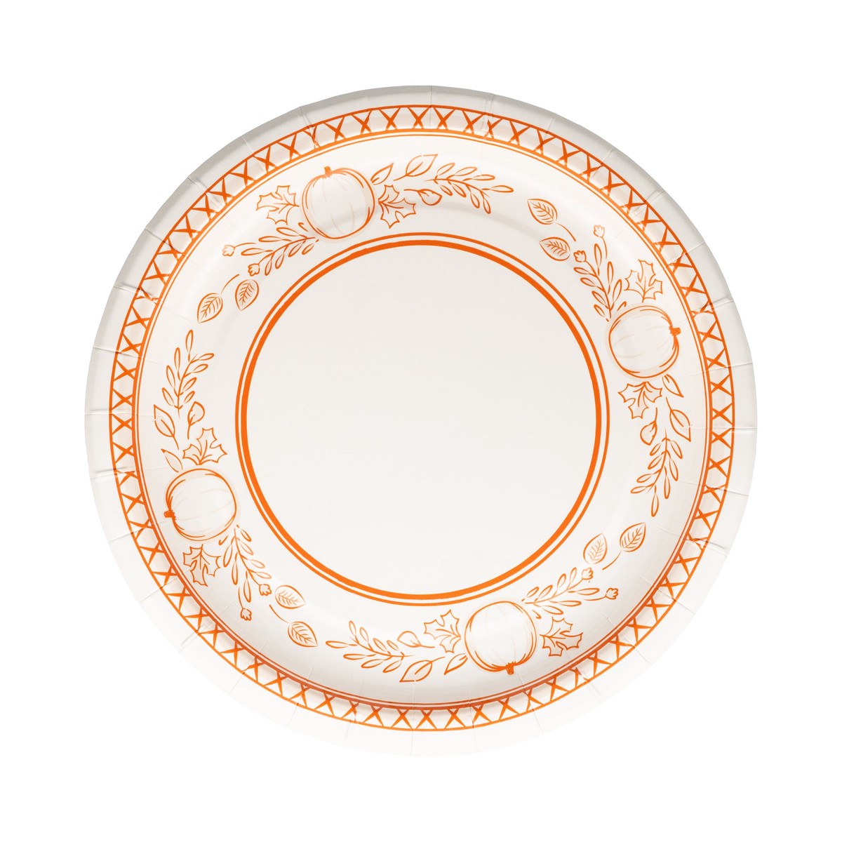 Falloween Pumpkin Round Dessert 8" Paper Plate