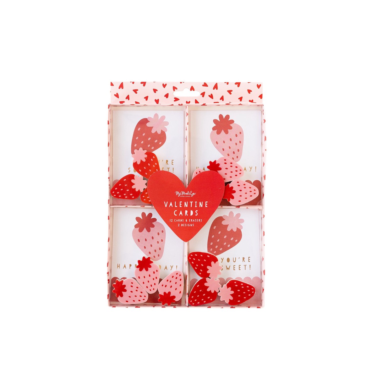Strawberries and Hearts Valentine's Cards