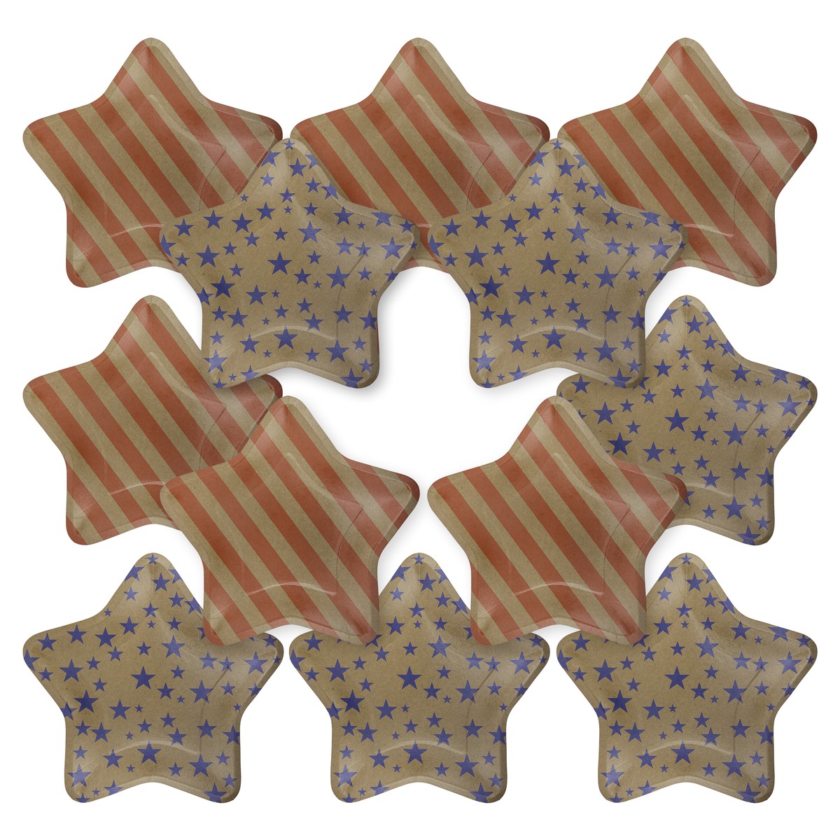 Kraft Star Shaped Paper Plate Set
