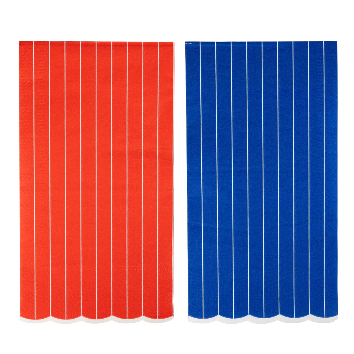 Red & Blue Pinstripe Dinner Napkin Set