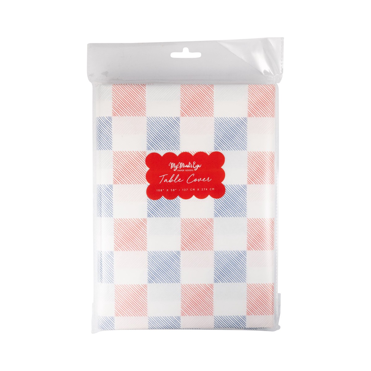 Red White and Blue Checkers Paper Table Cover