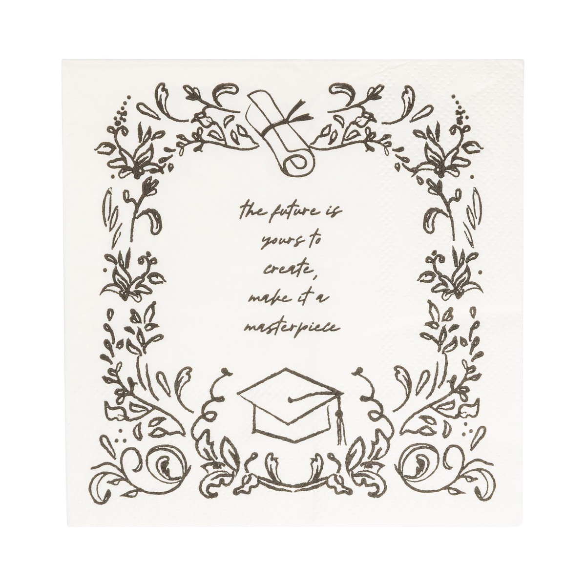 Scroll Floral Cocktail Napkin