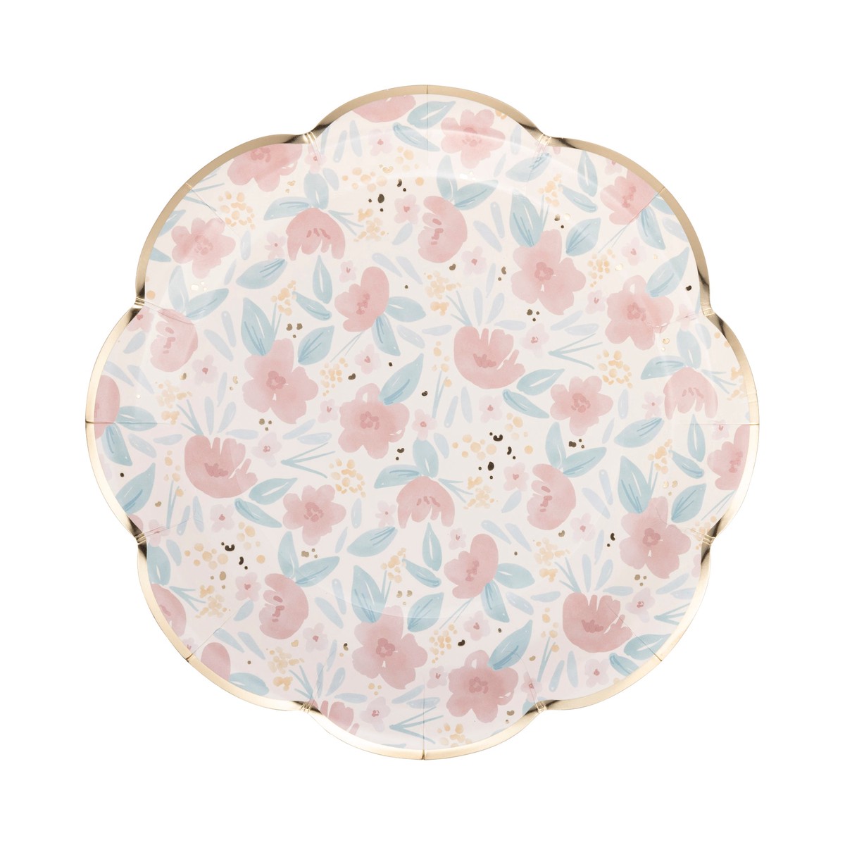 Watercolor Floral Paper Plate