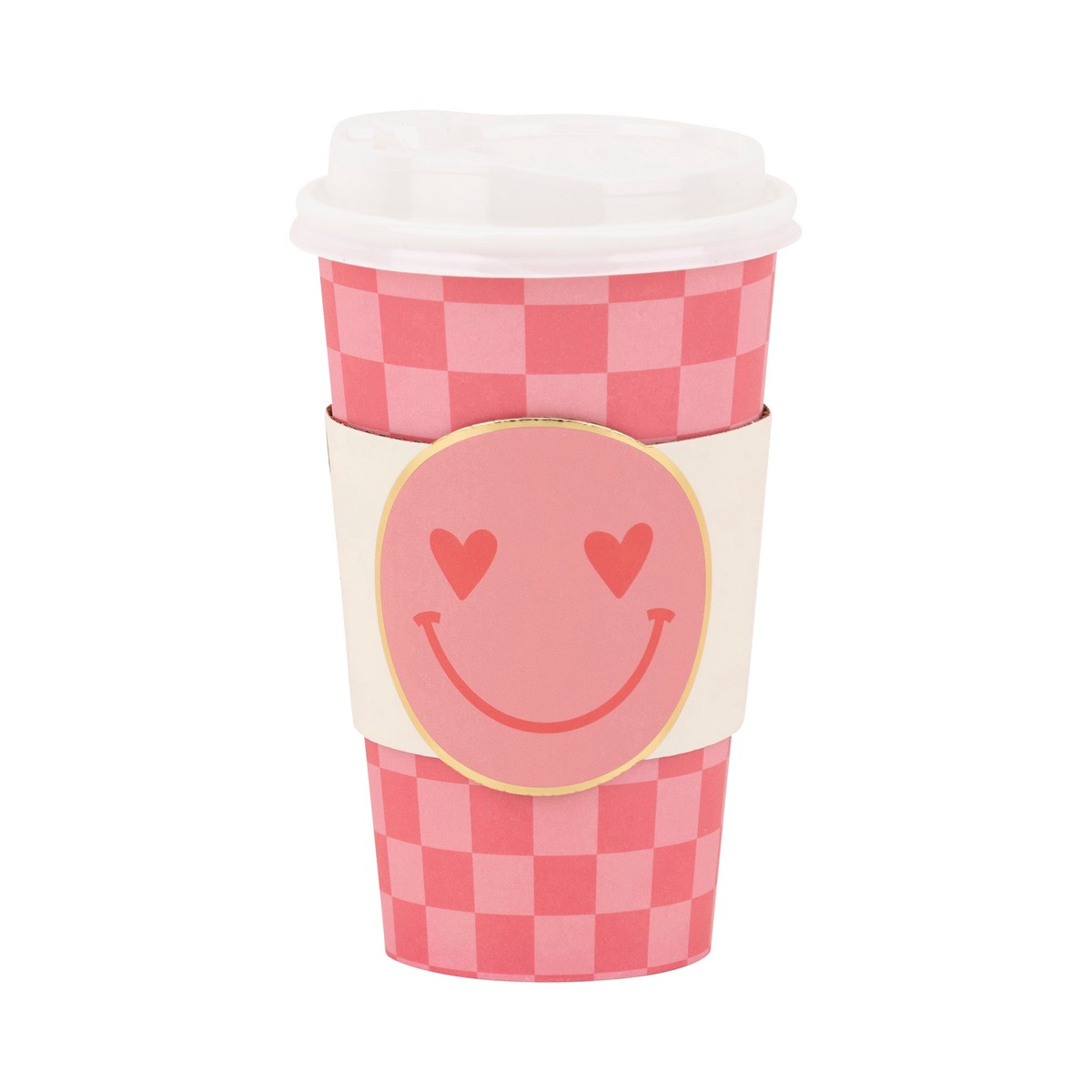 Checker Smiley Face To Go Cups