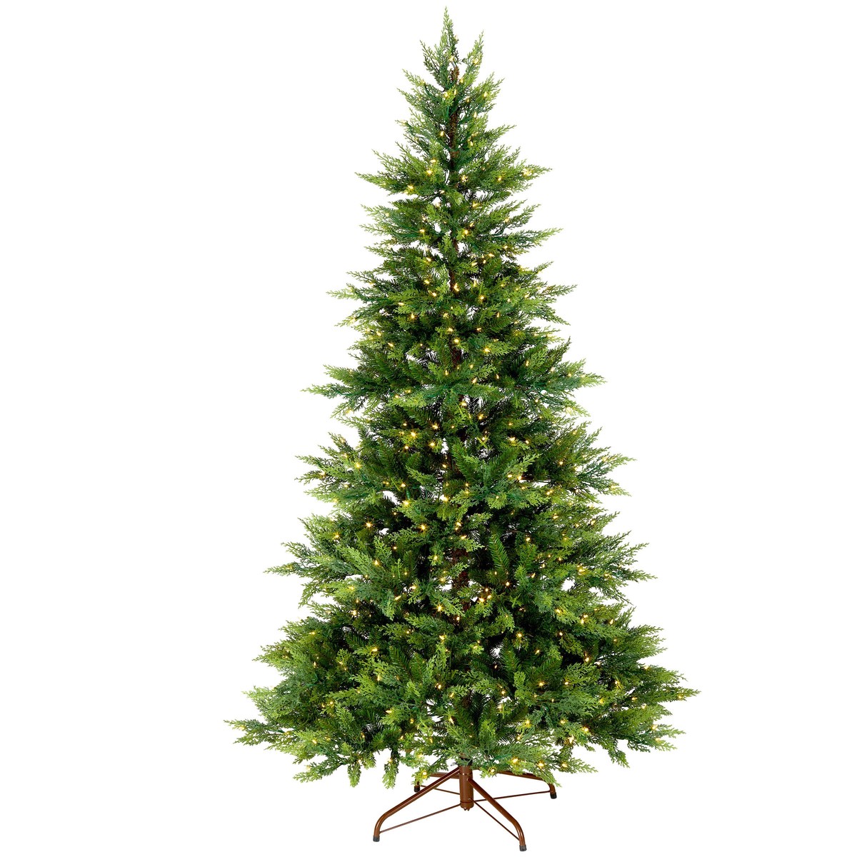 7.5 ft. Festive Fern Tree with Clear Lights, Plug-In