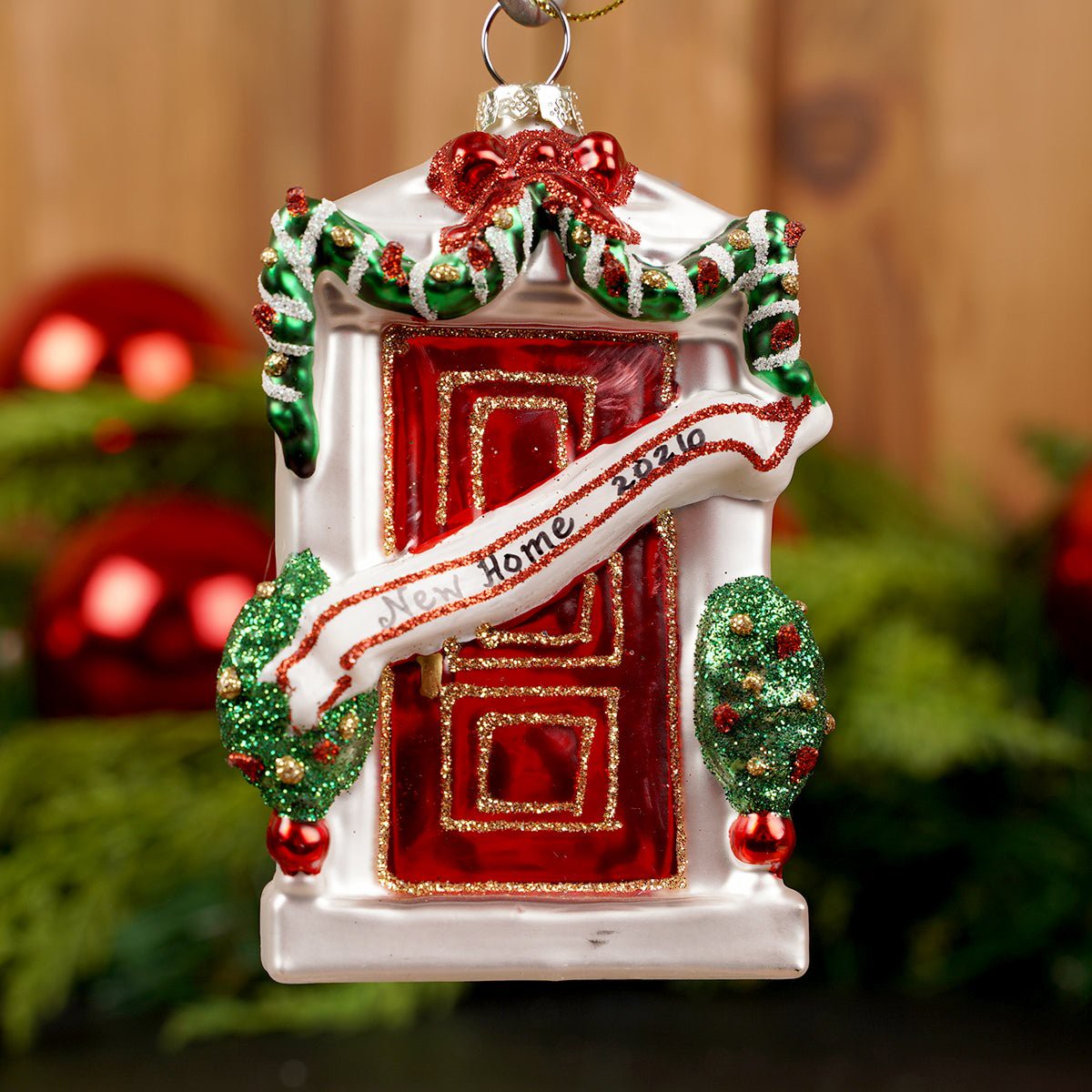 New Home Red Front Door Christmas Ornament