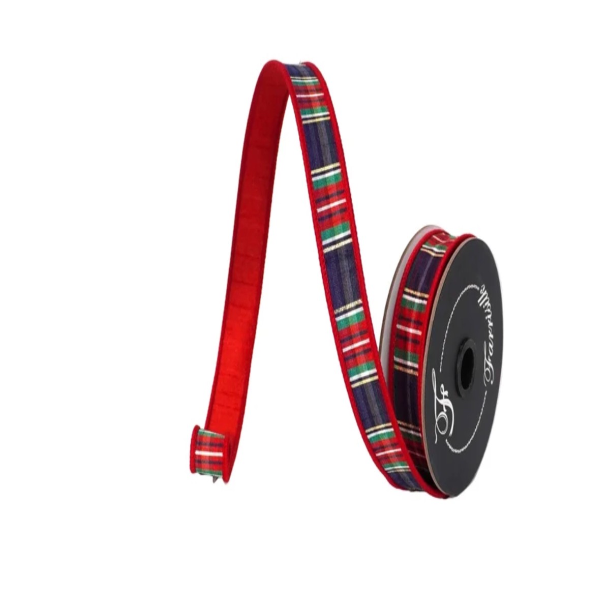 1" Christmas Plaid Red, Green, and Navy Ribbon
