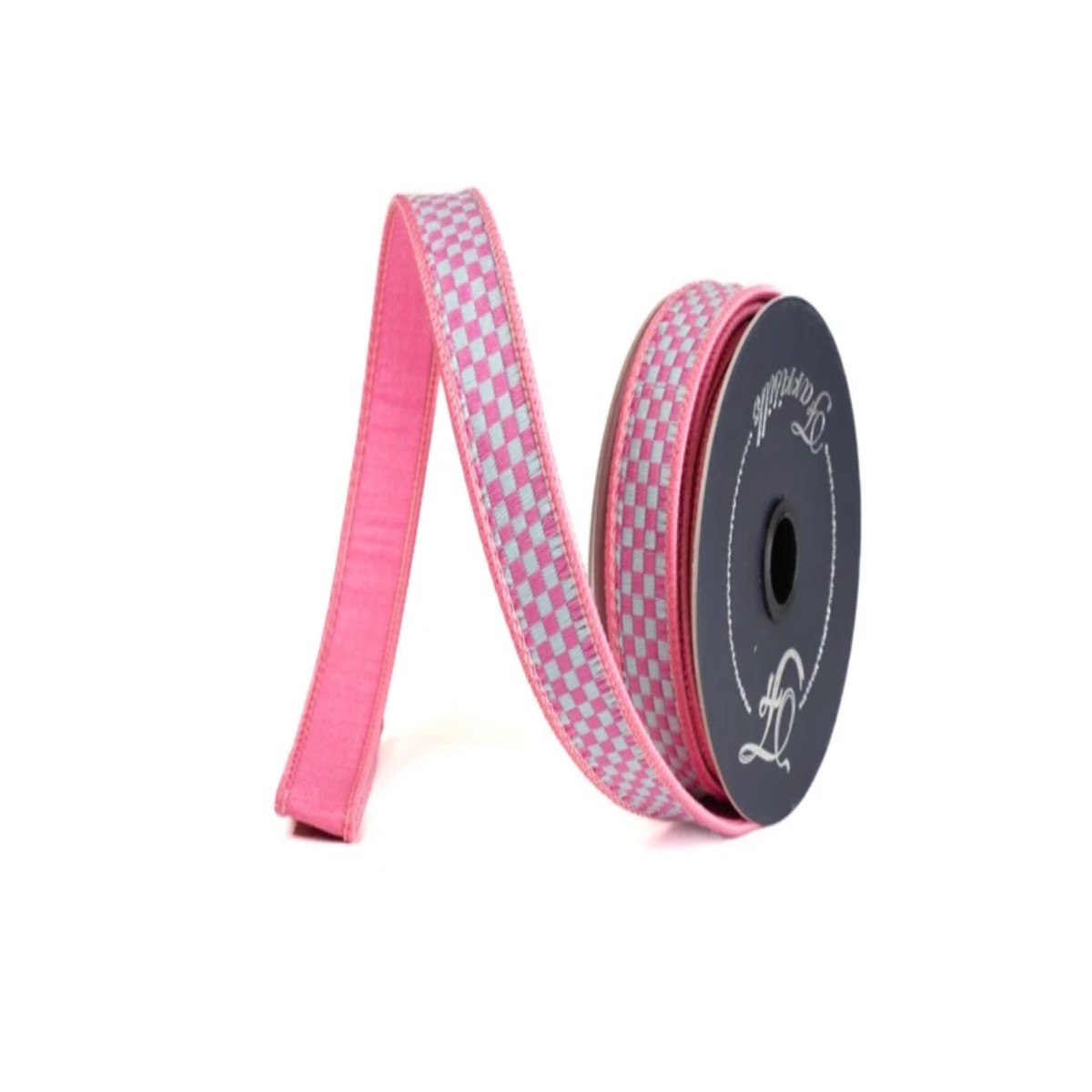 1" Kitschy Checks Light Pink and Spearmint Ribbon