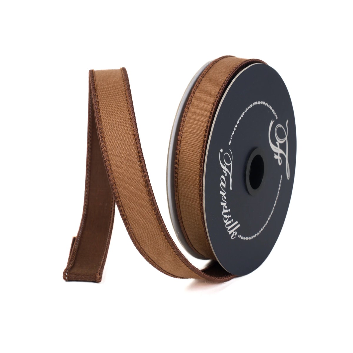 1" Linen Tones Cappuccino Brown Ribbon