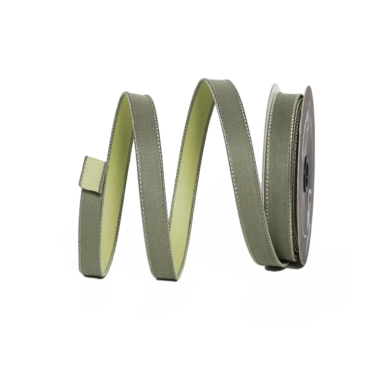 1" Linen Tones Sage Green Ribbon