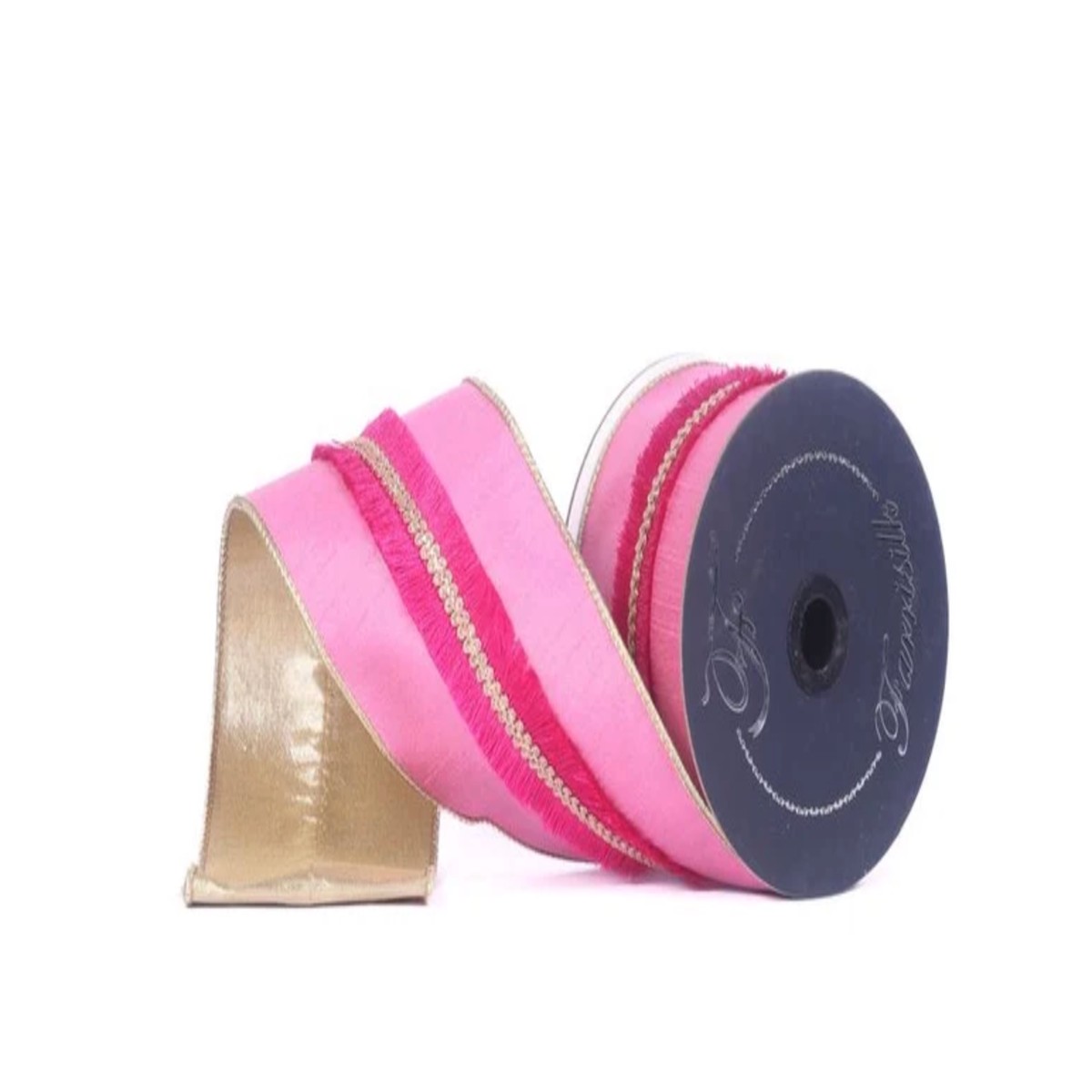 4" Velvety Fringe Bubblegum Pink Ribbon