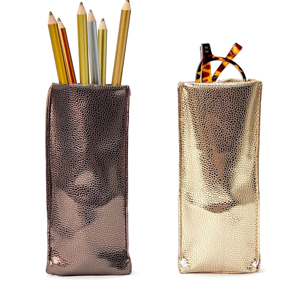 "Looking Good" Faux Snake Skin Standing Triangular Weighted Eyeglasses / Accessory Holder