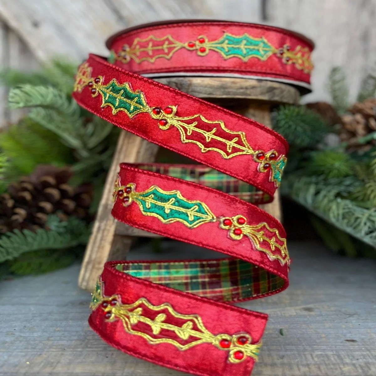 1.5" Jolly Holly Ribbon