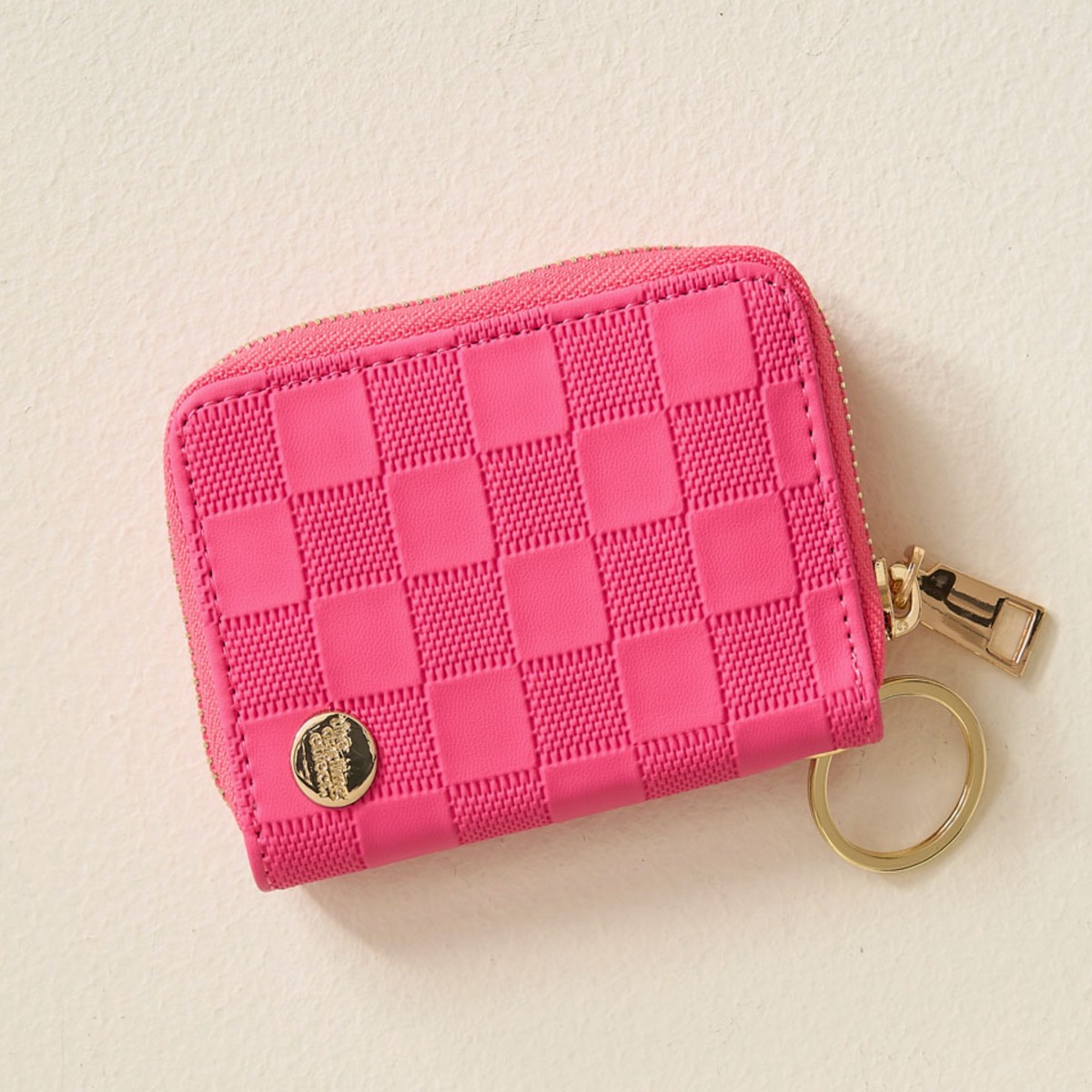 Zip Around Wallet - Hot Pink Check