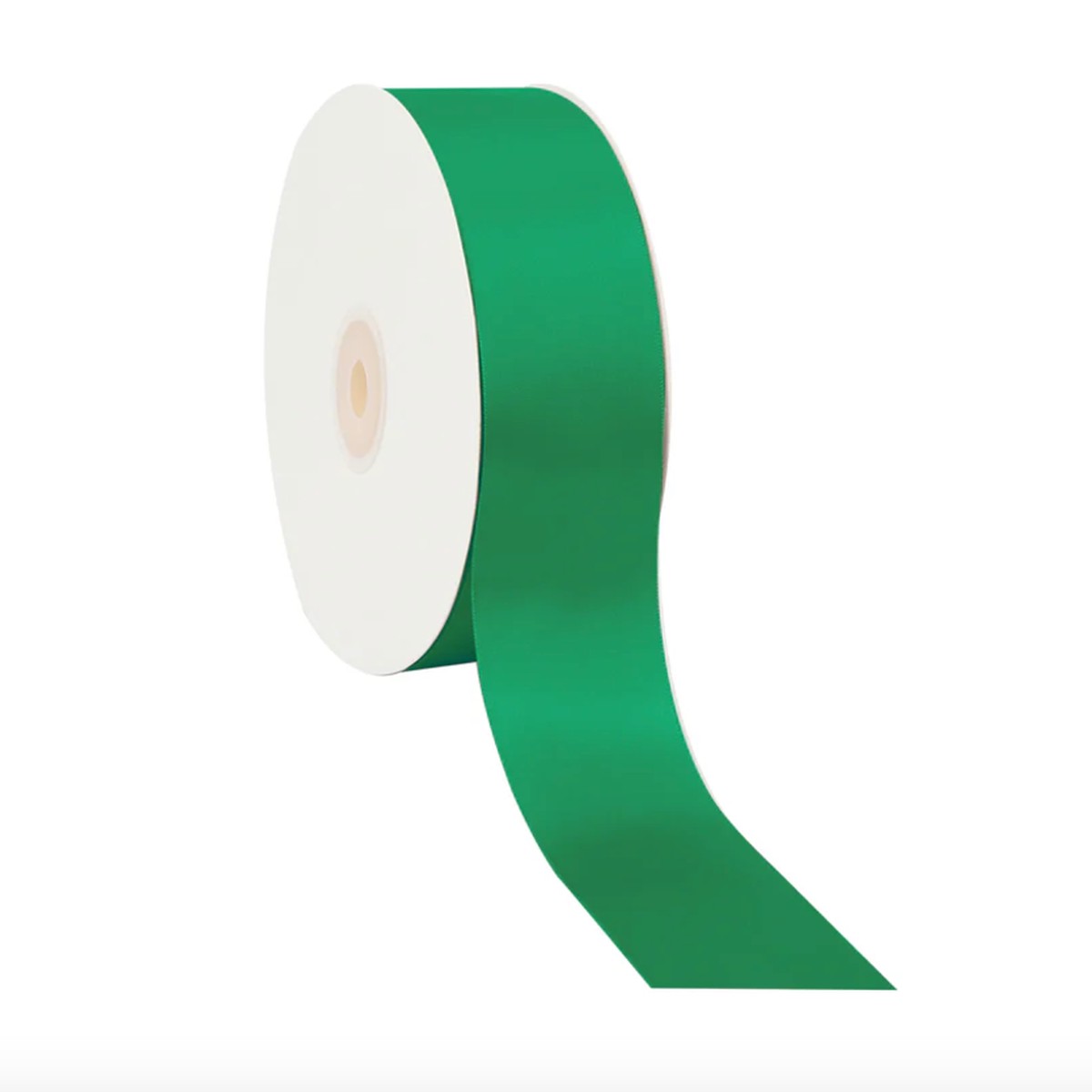 1 1/2" Single Face Satin Ribbon, 50 Yard Roll - Emerald