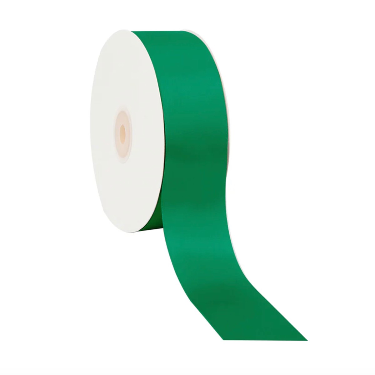 1 1/2" Single Face Satin Ribbon, 50 Yard Roll - Forest Green