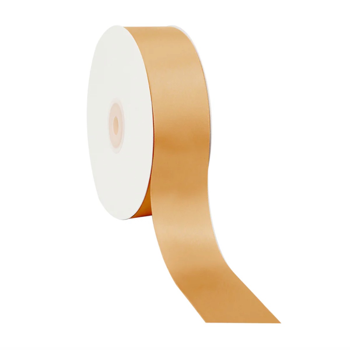 1 1/2" Single Face Satin Ribbon, 50 Yard Roll - Gold