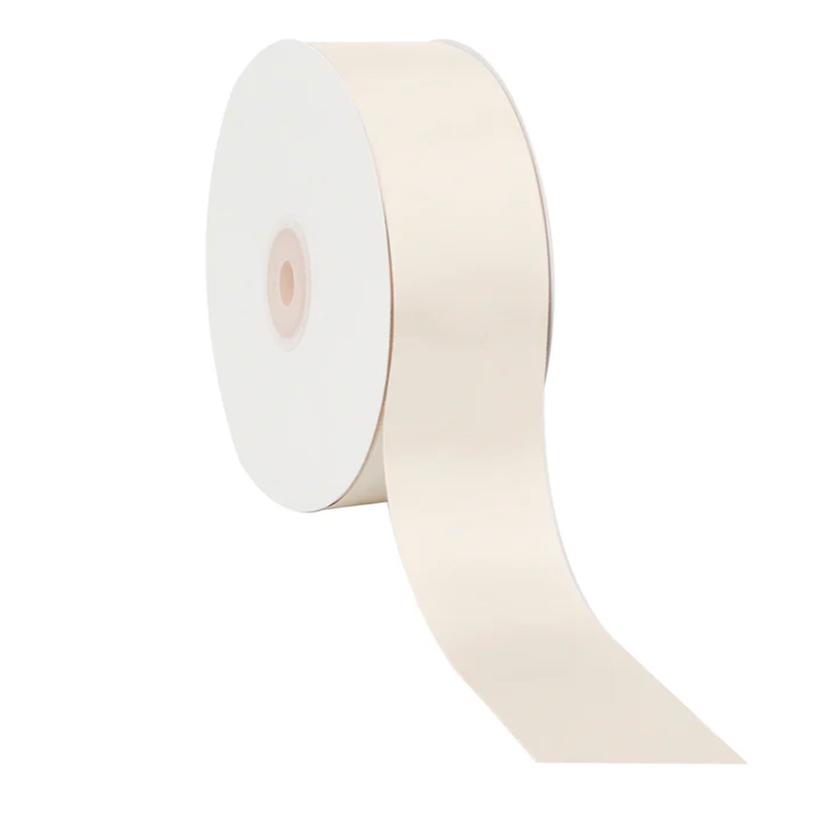 1 1/2" Single Face Satin Ribbon, 50 Yard Roll - Ivory
