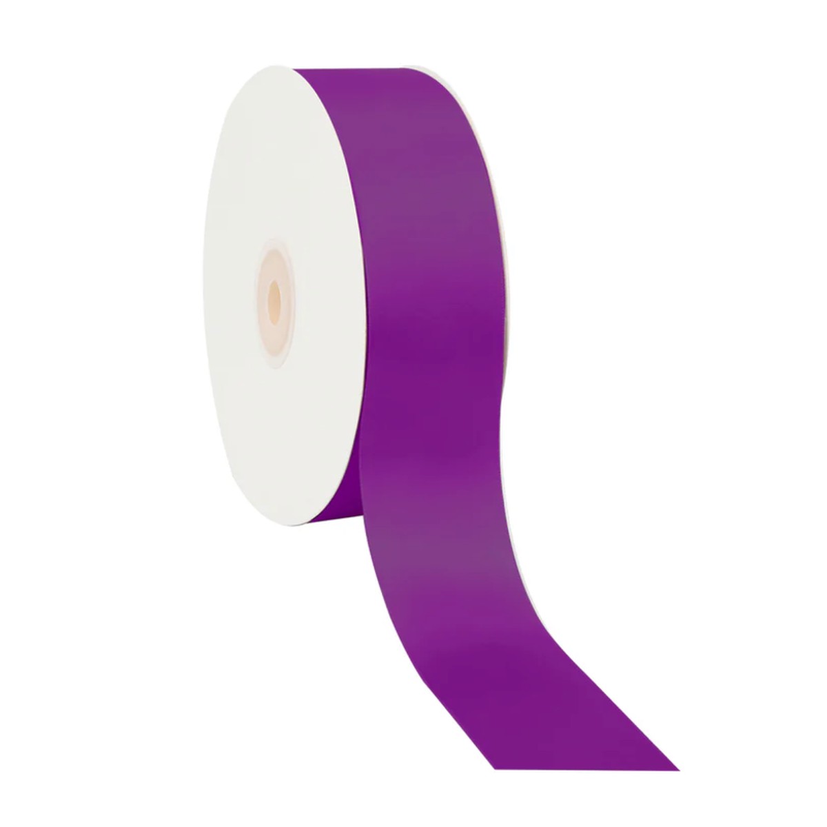 1 1/2" Single Face Satin Ribbon, 50 Yard Roll - plum