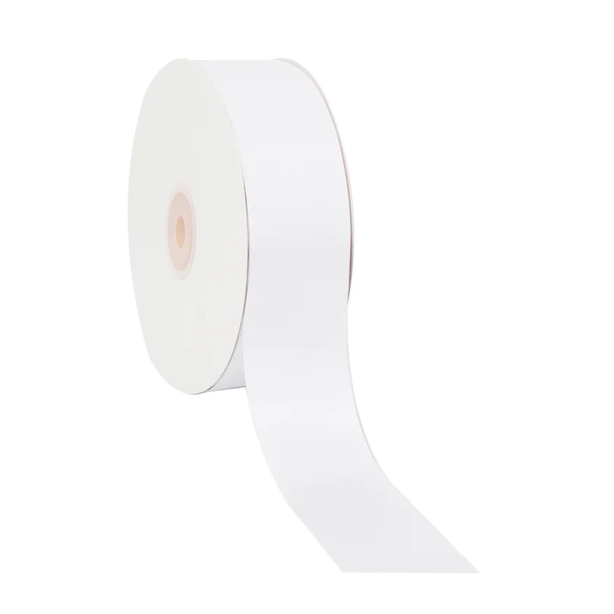 1 1/2" Single Face Satin Ribbon, 50 Yard Roll - White