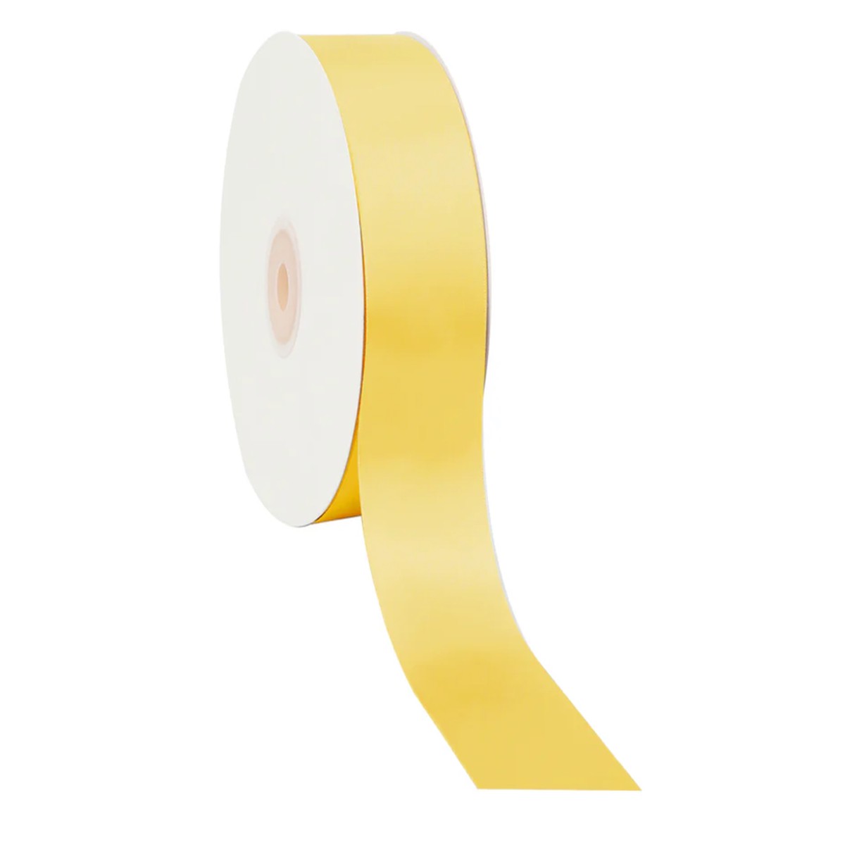 1 1/2" Single Face Satin Ribbon, 50 Yard Roll - Yellow