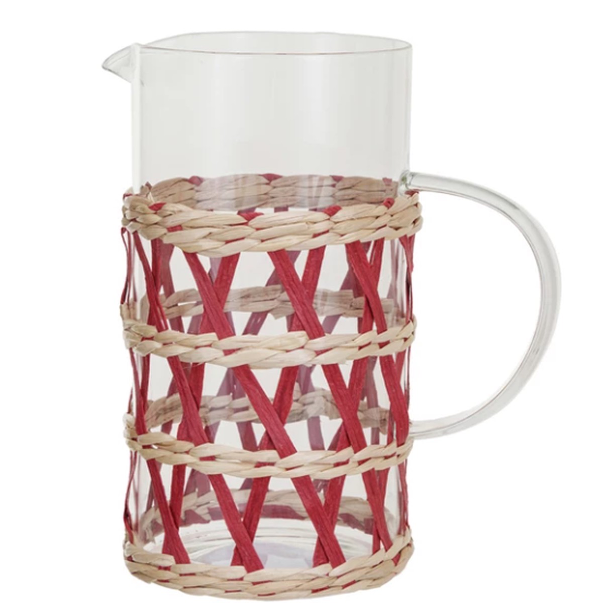1-1/4 Quart Glass Pitcher w/ Woven Sleeve