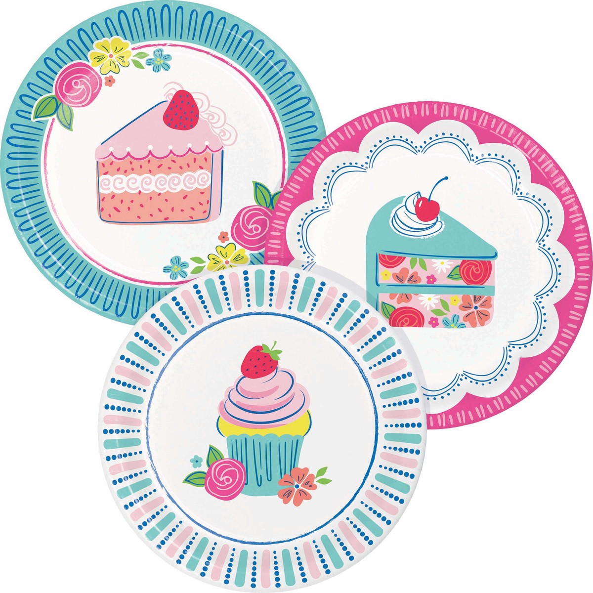 Floral Cake Luncheon Plates 7" (8/Pkg)