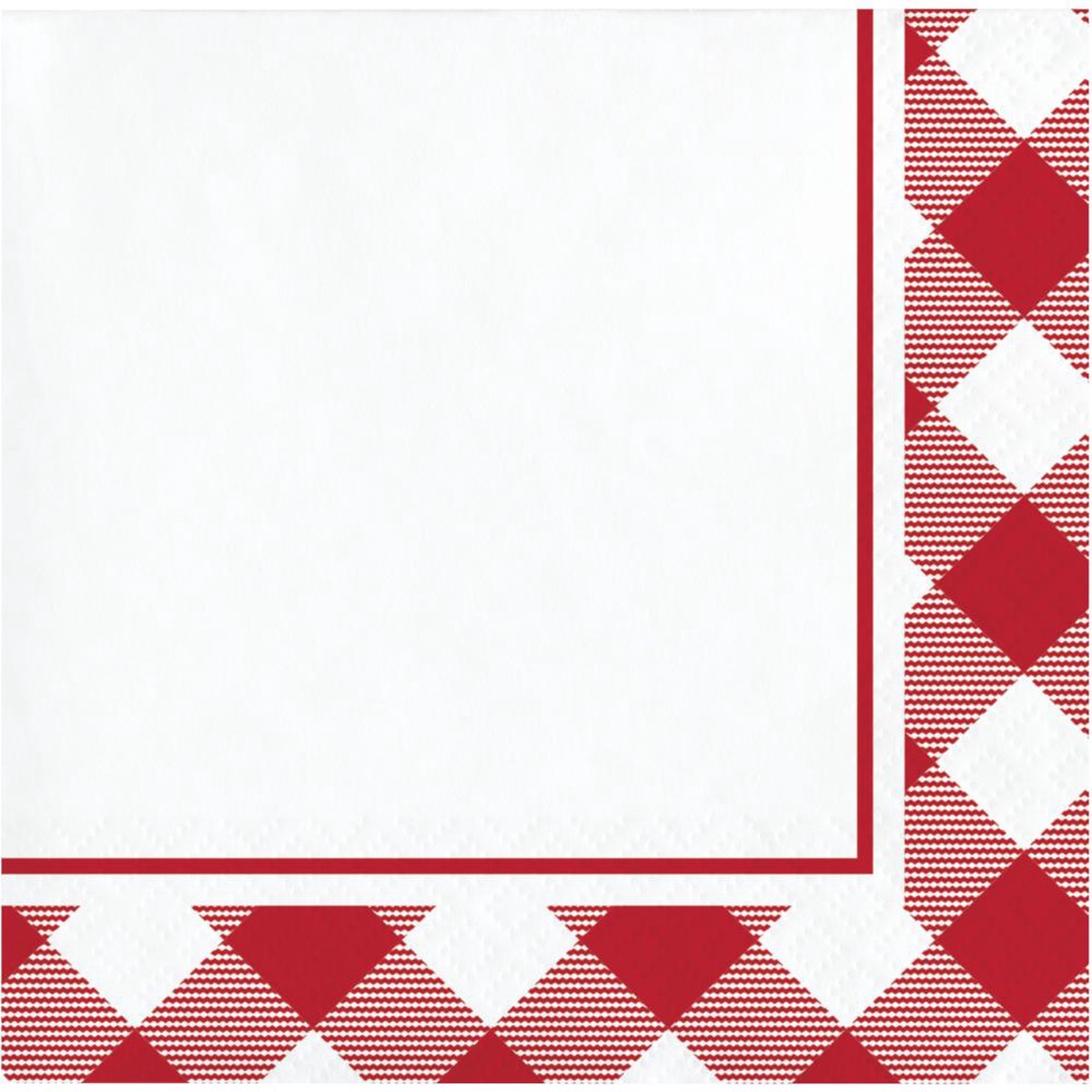 192/Case Bulk Classic Gingham Beverage Napkin