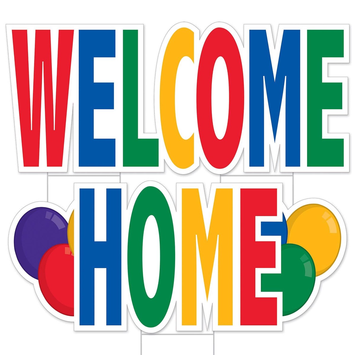 Plastic Jumbo "Welcome Home" Party Yard Sign Set