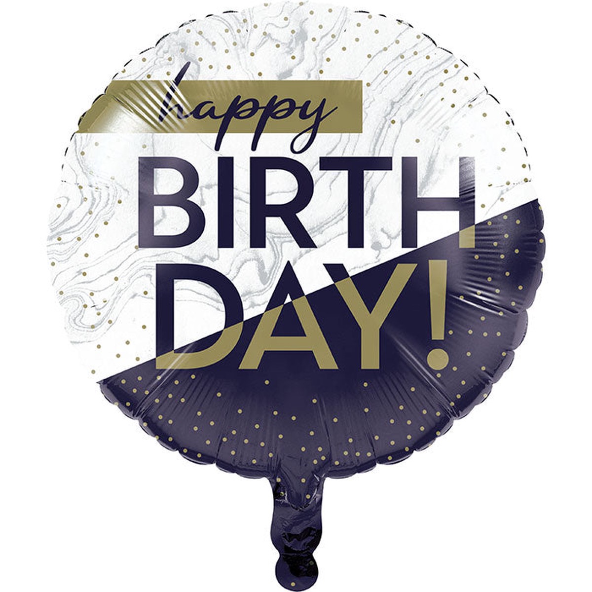 10/Case Bulk Navy and Gold Birthday Mylar Balloons