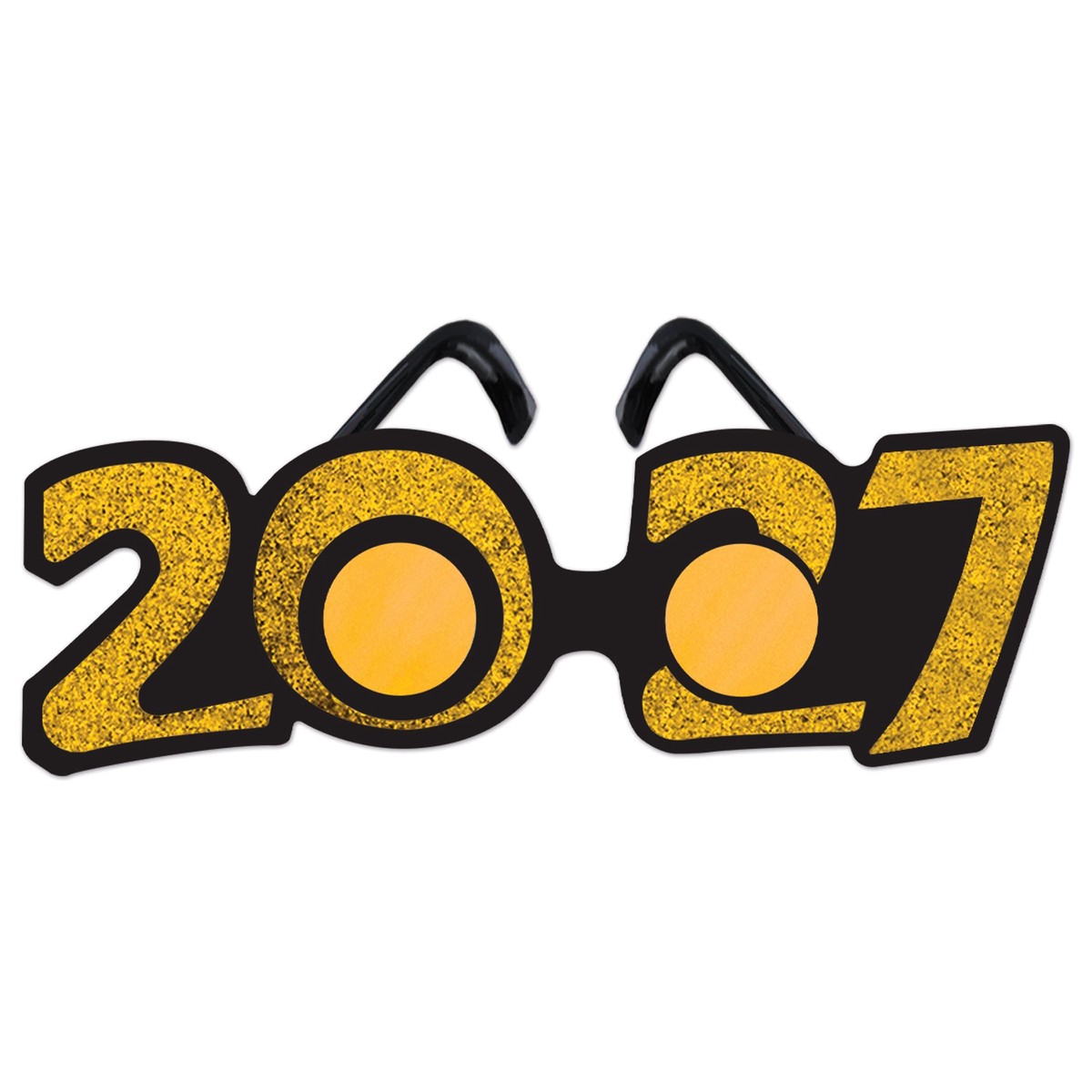 12 Pack Bulk 2027 Gold Glitter Eyeglasses New Year's & Graduation Party Favors