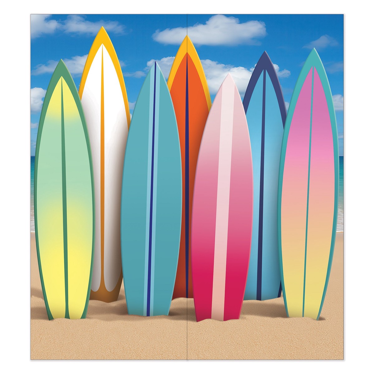 4 Pack Bulk Giant Surfboard Photo Prop Luau Party Decor (7ft x 6ft)