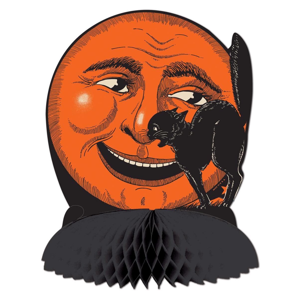 12 Pack Bulk Vintage Halloween Cat/Moon Centerpiece