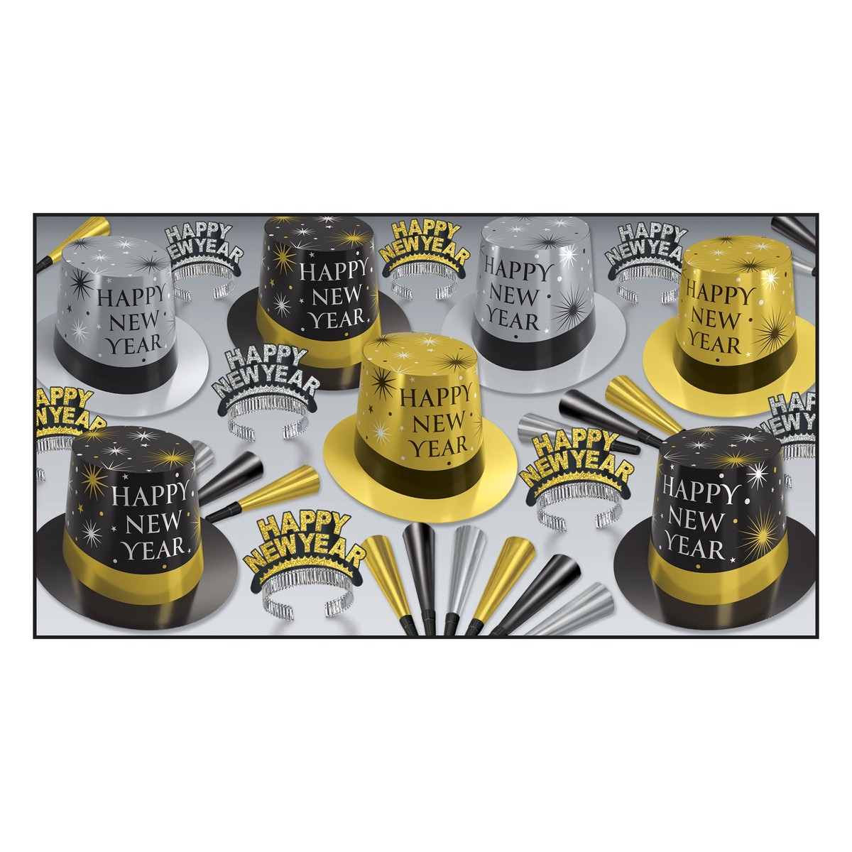 Silver & Gold New Year's Party Assortment for 50