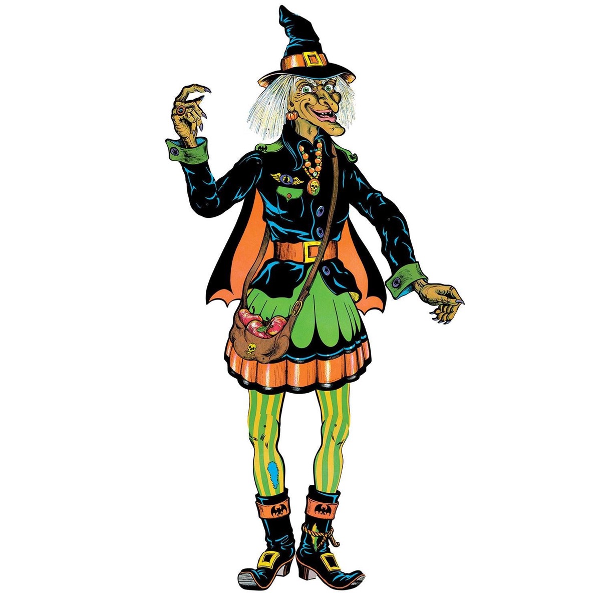 12 Pack Bulk Vintage Halloween Jointed Witch
